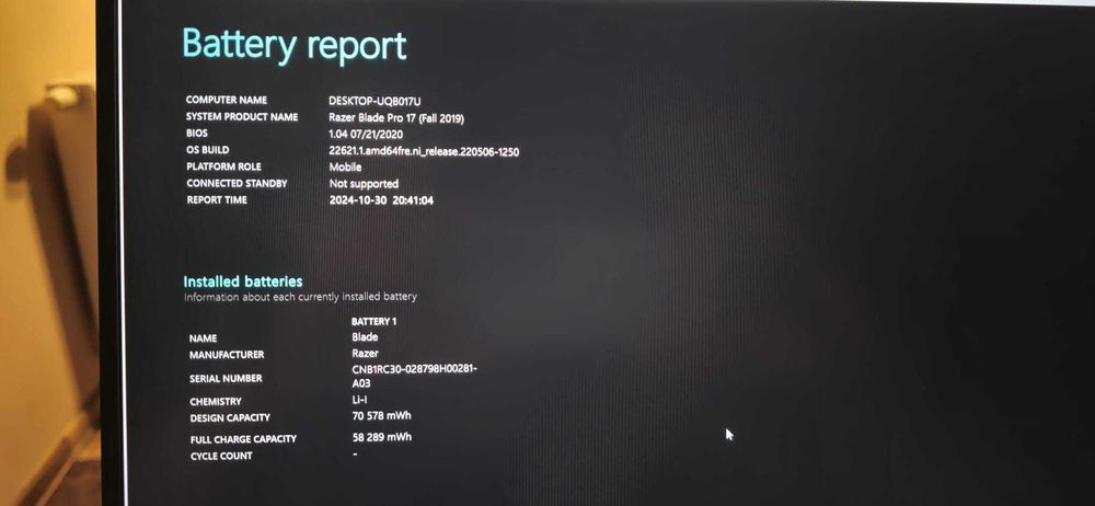 Razer Blade Pro 17 240Hz RTX 2080  16GB 512GB nowy 23k pln bateria 80%