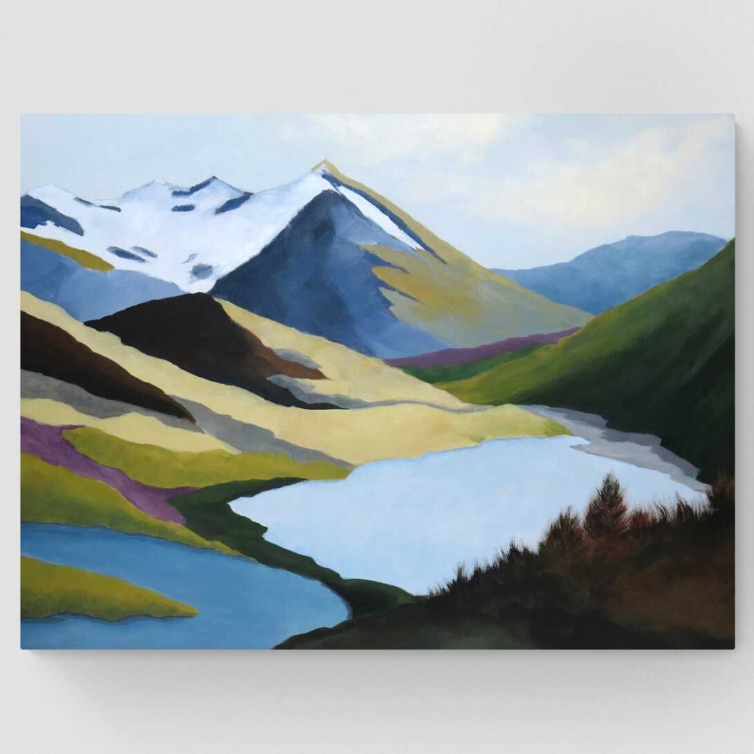 Ręcznie malowany obraz pejzaż góry