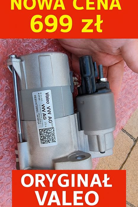 Nowy ORYGINALNY Rozrusznik Valeo 02M911024M 2.0 TDI VW Audi Skoda