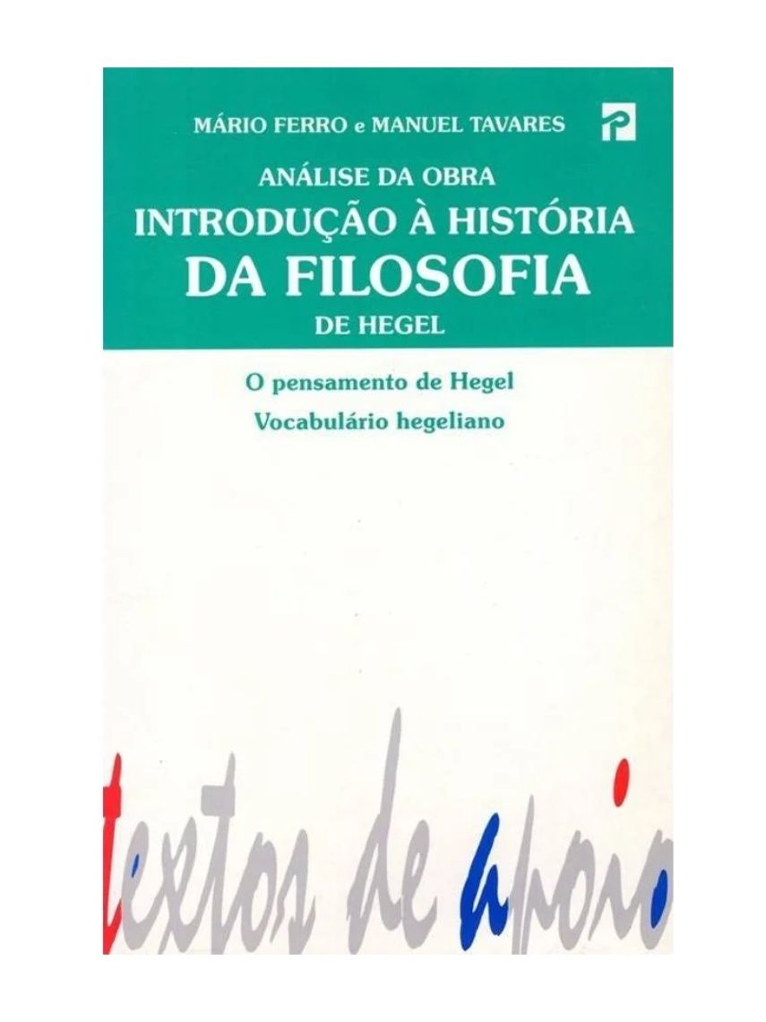 Análise da Obra Introdução à História da Filosofia de Hegel