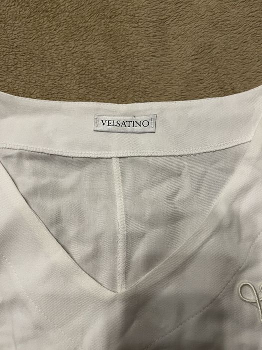 Bialy komplet bluzka i spodnie