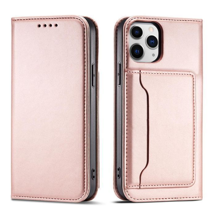 Etui Magnet Card Case do iPhone 12 Pro Max z portfelem - Różowy