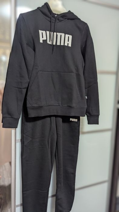 Костюм Puma чорний оригінал жіночий фліс,теплий хs розмір