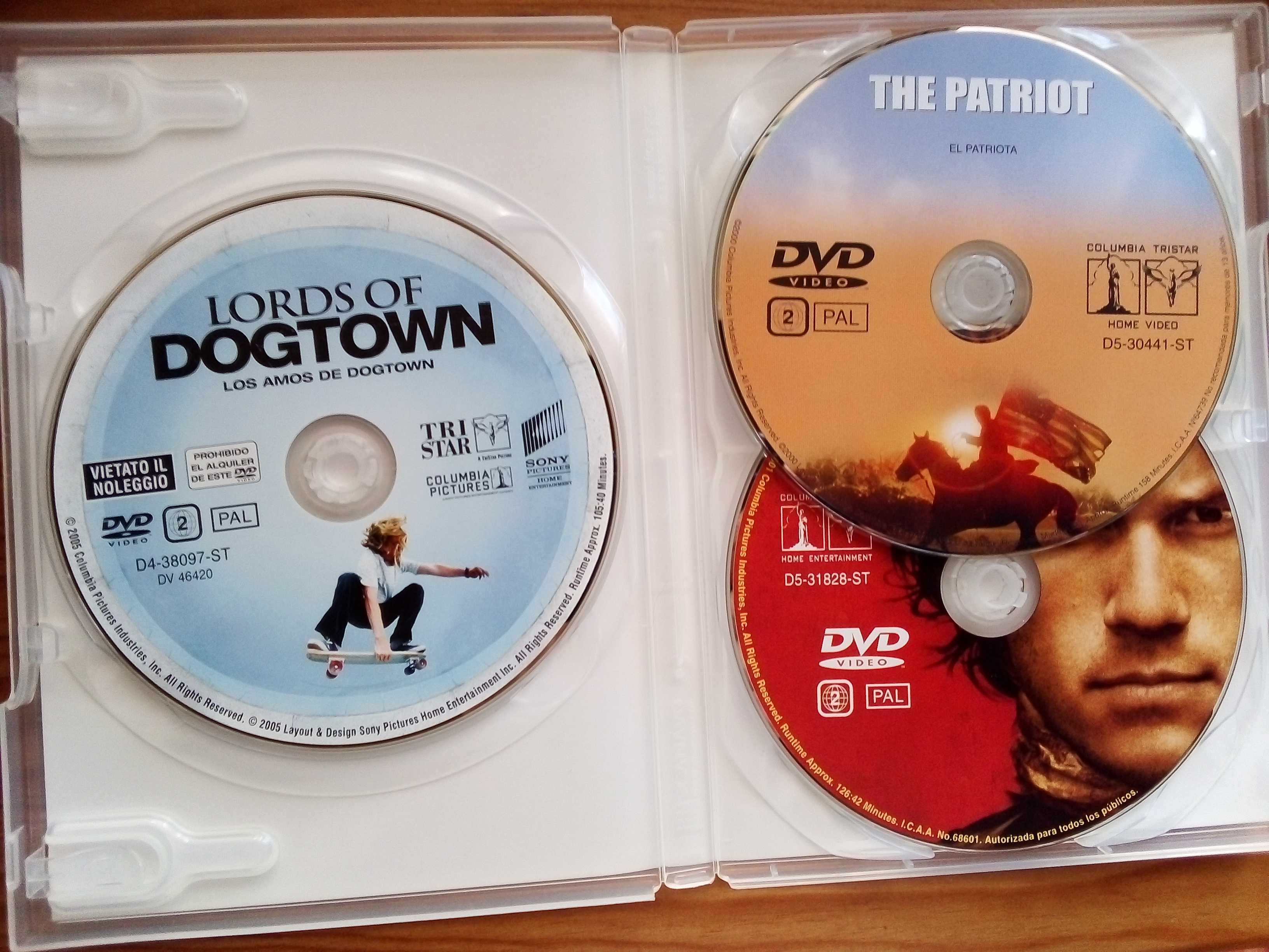 3DVD O Patriota, Coração de Cavaleiro, Os Reis de Dogtown Heath Ledger