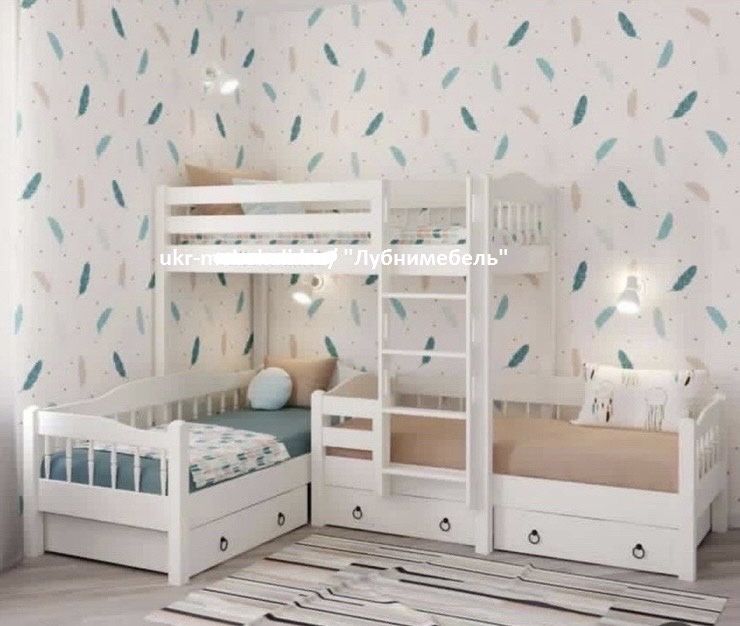 Кровать двухъярусная деревянная Тандем, двоярусне (двоповерхове) ліжко