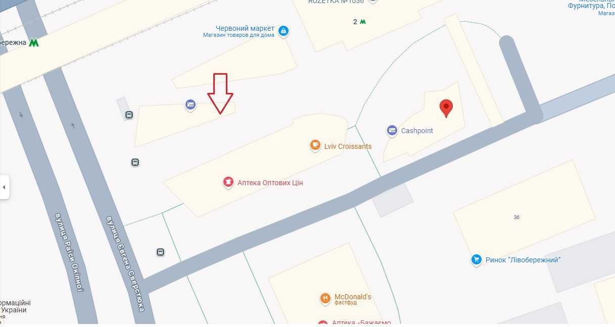 м.Лівобережна.5,5м.Біля метро.Капітальна споруда.Високий трафік