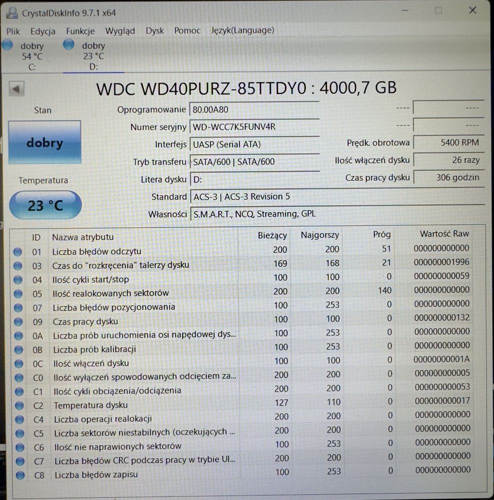 Dysk twardy Western Digital 4TB SATA WD Purple