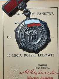 Medal X lecia Polski Ludowej + legitymacja