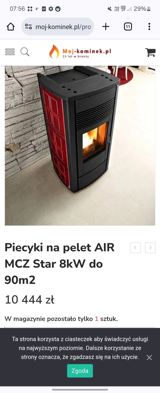 Sprzedam kominek mcz pellet