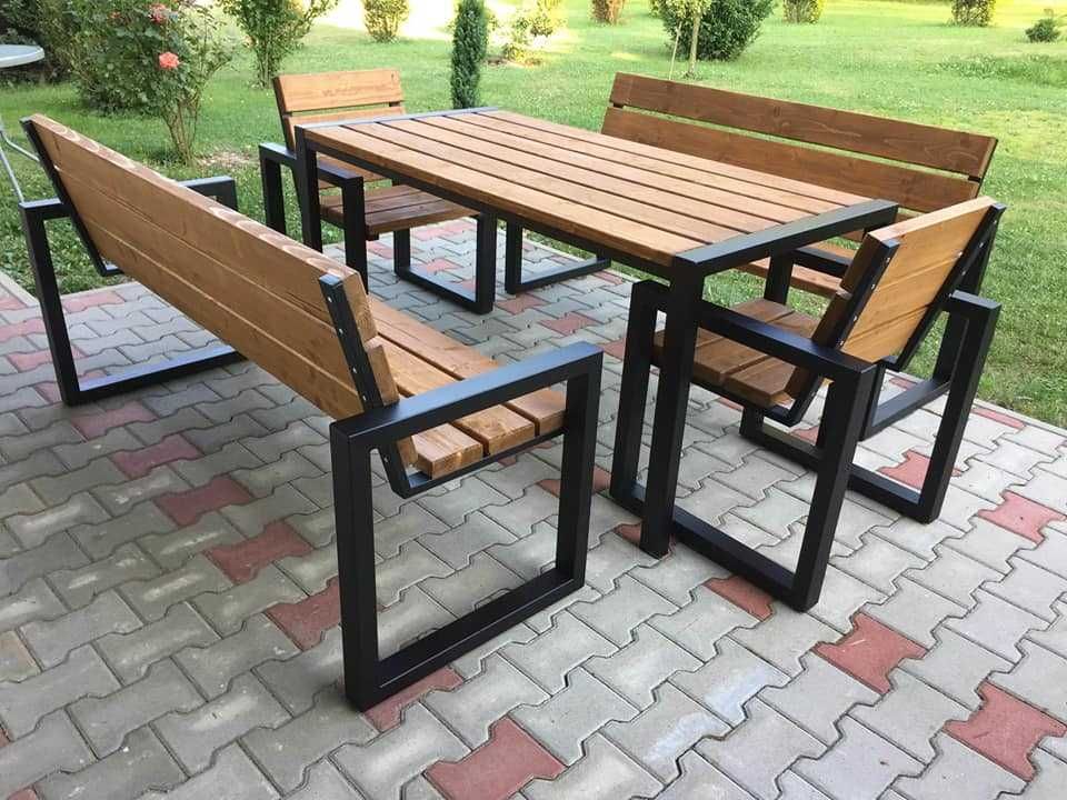 Meble ogrodowe / duży zestaw mebli / ławka ogrodowa / stół ogrodowy