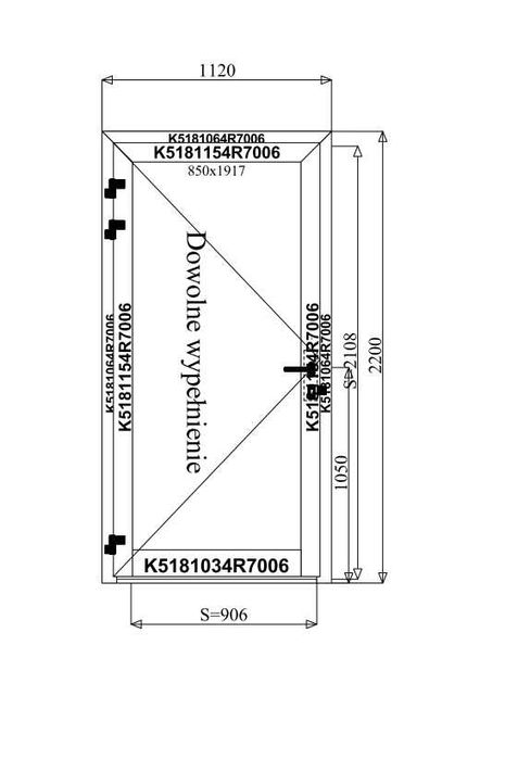 Drzwi zewnętrzne aluminiowe Aluprof System MB-70 HI