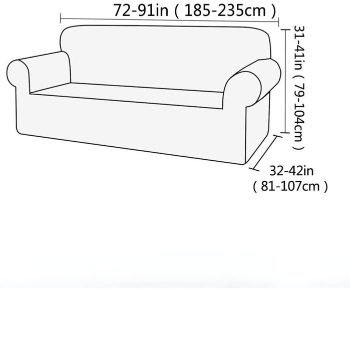 Elastyczny Pokrowiec na Sofę Antypoślizgowy sofa dwuosobowa 185-235cm