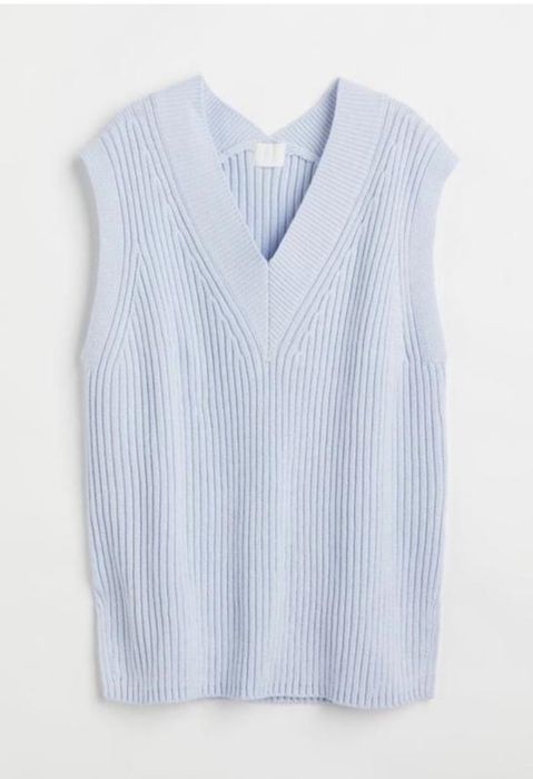 Жилет в'язаний теплий оверсайз блакитний H&M розмір M (38)