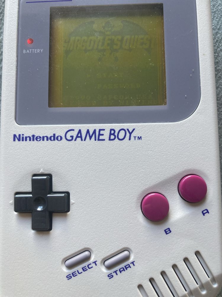 GameBoy original + jogo Gargoyle's Quest com manual