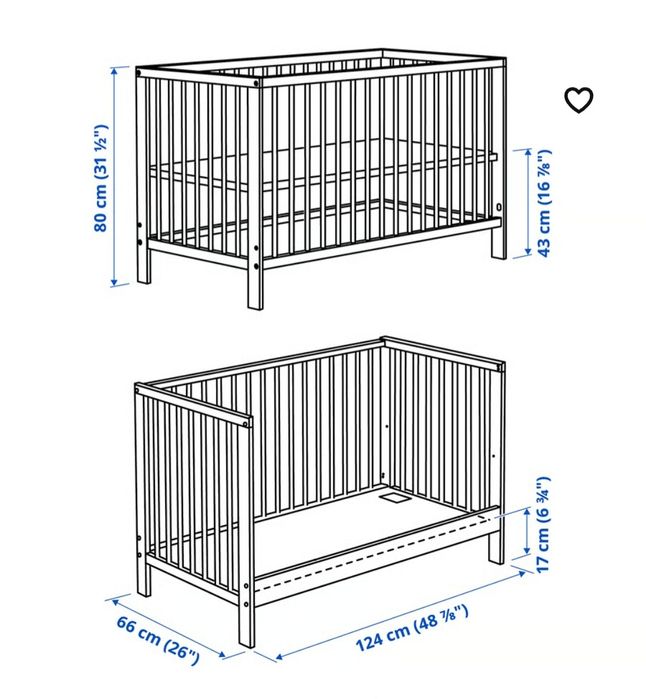 Łóżeczko 60x120 cm GULLIVER