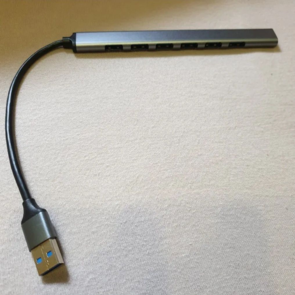 Usb A hub хаб 7 портов (USB2.0+USB3.0) серый