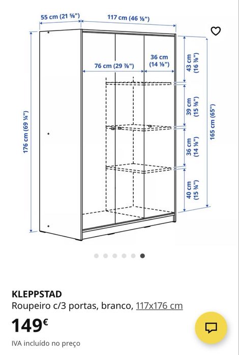 Roupeiro Ikea 3 portas