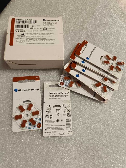 Батарейки для слухового аппарата 312