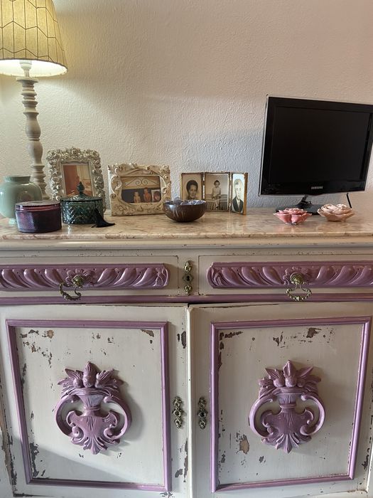 Comoda madeira tampo pedra marmore