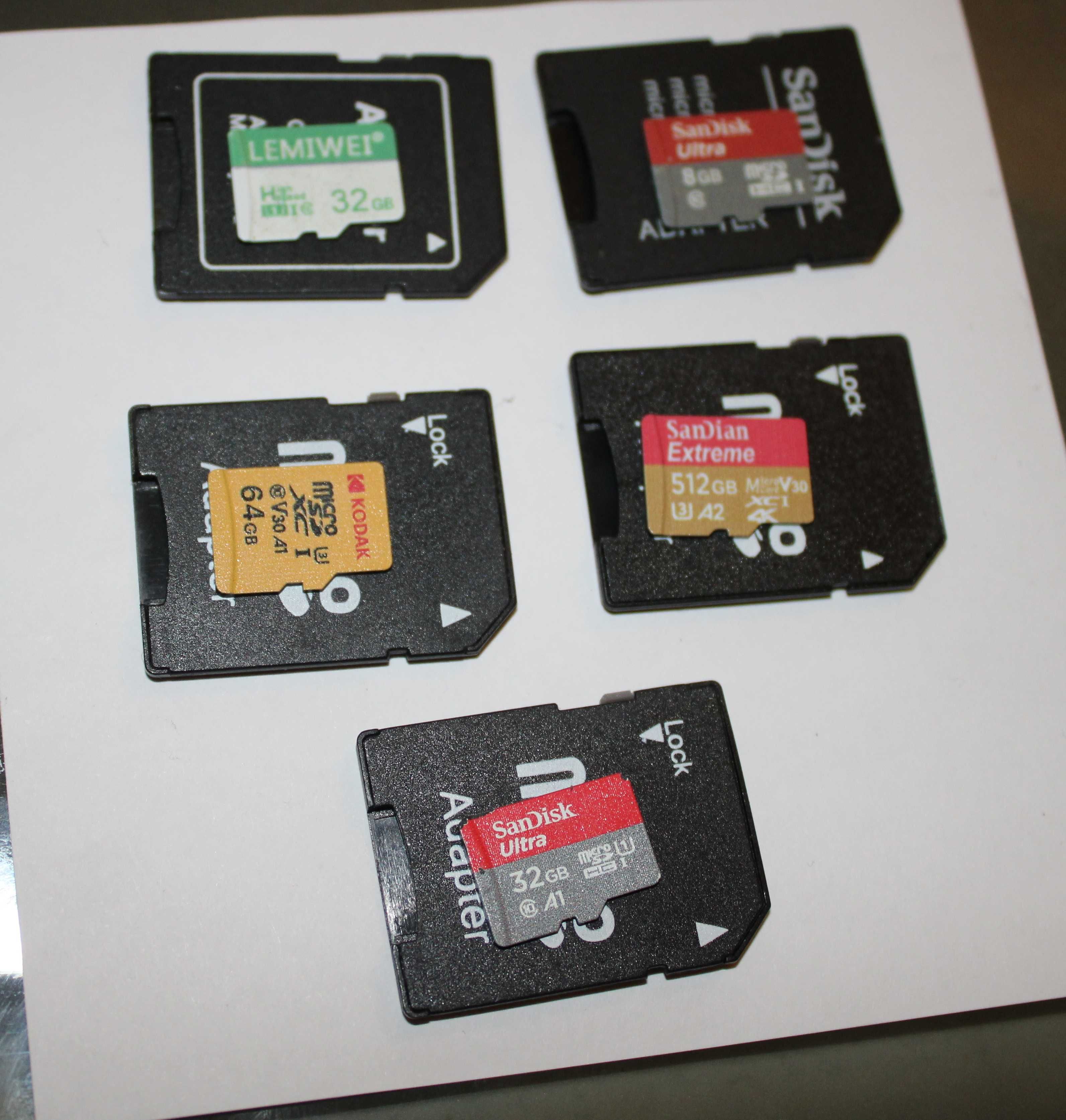 Vários Cartões micro SD + Adaptadores - Desde 2,50€