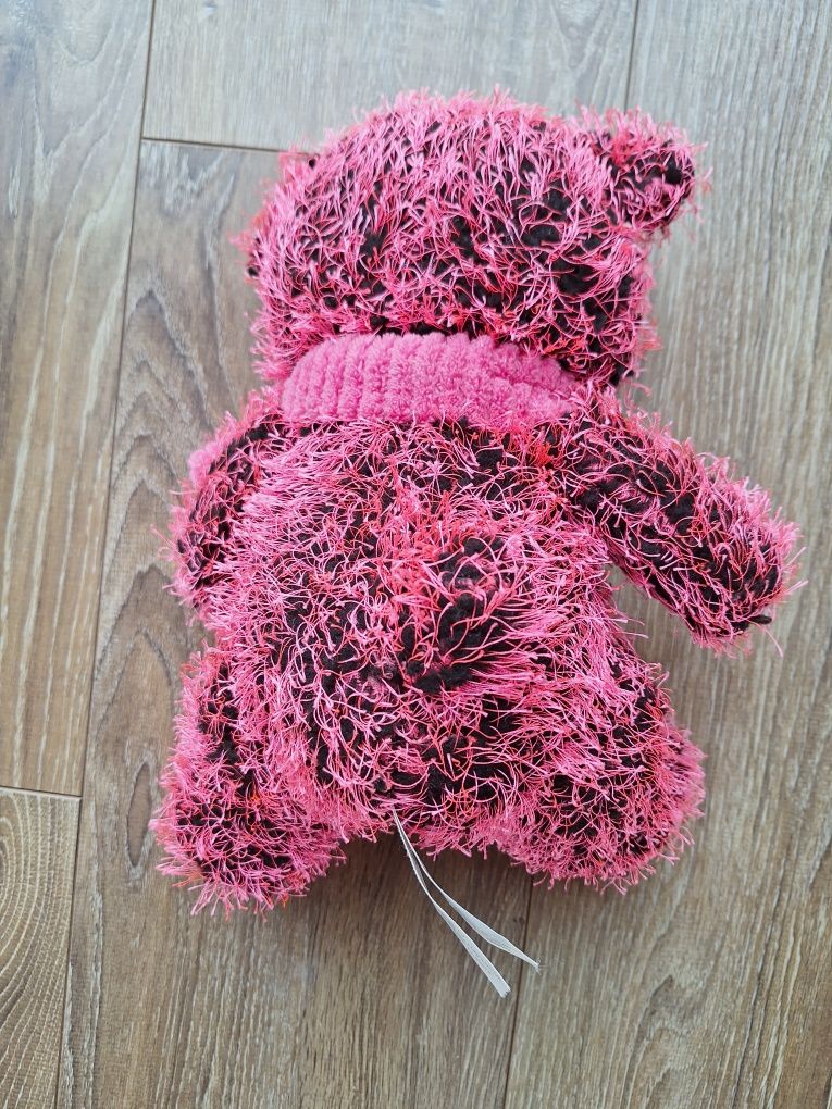 Różowy miś włochaty 33cm