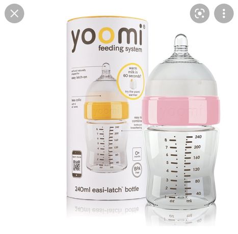 Yoomi różowa butelka 240ml z podgrzewaczem