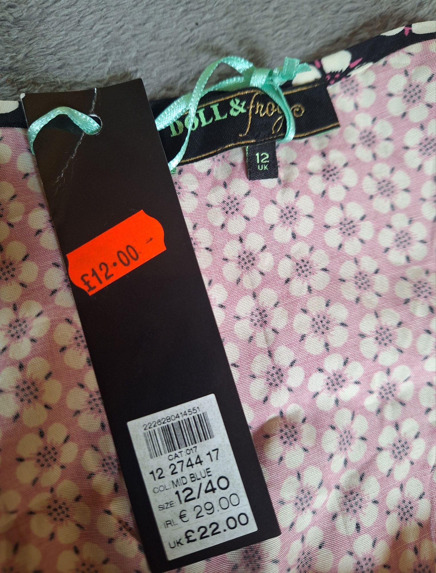 Sukienka mini midi 100 % wiskoza Nowa marka Doll&Frog rozmiar L 40