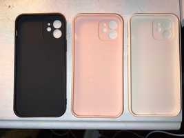 Capas varias cores Iphone 12 e película Anti spay