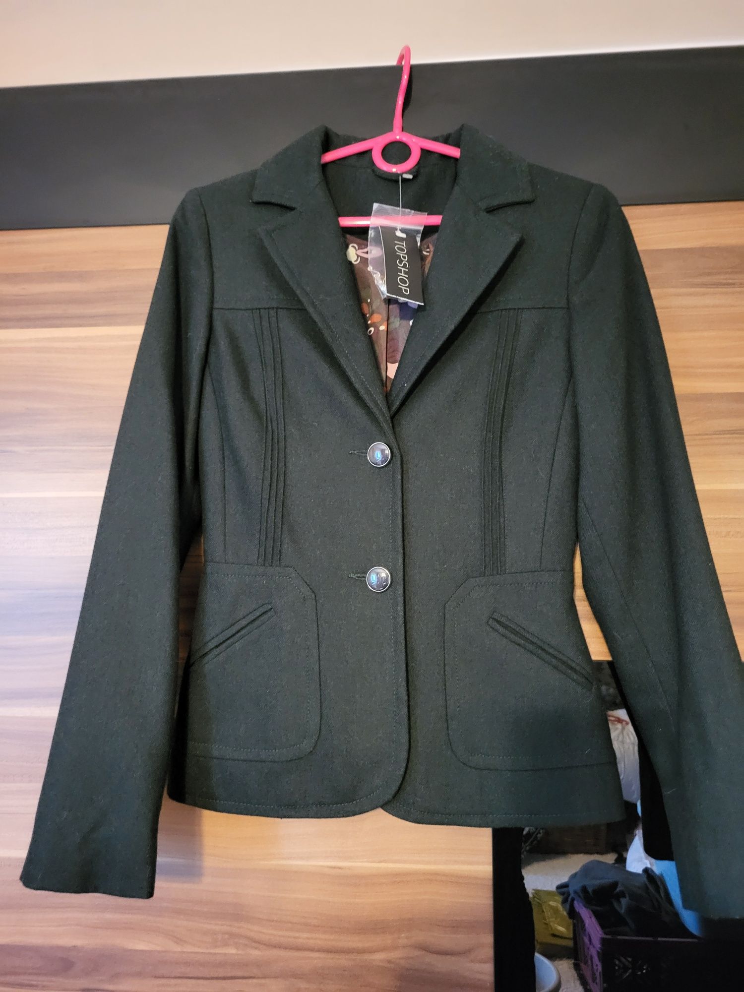 Marynarka wełniana 36 TopShop Nowa metki butelkowa zieleń! Piękna!