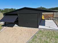 Garaż 6x5 Czarny Mat + Wiata 3m