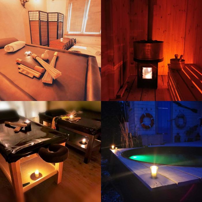 Domki + dom nad jeziorem | sauna jacuzzi | 10 osób | parkiet DJ