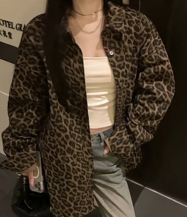 Жіноча леопардова сорочка,жіноча рубашка леопард,жіноча рубашка