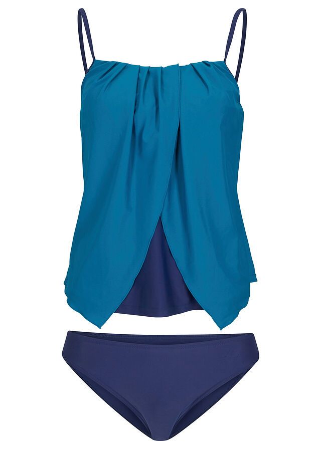B.P.C tankini asymetryczne granatowo-turkusowe ^42