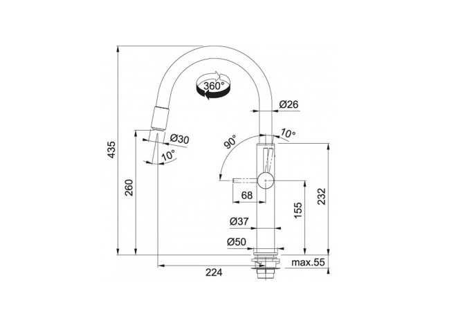 Franke Pescara Up&Down Czarny Mat Bateria Kuchenna