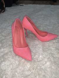 Buty neon nowe róż r. 37 szpilki sandałki różowe wesele chrzciny