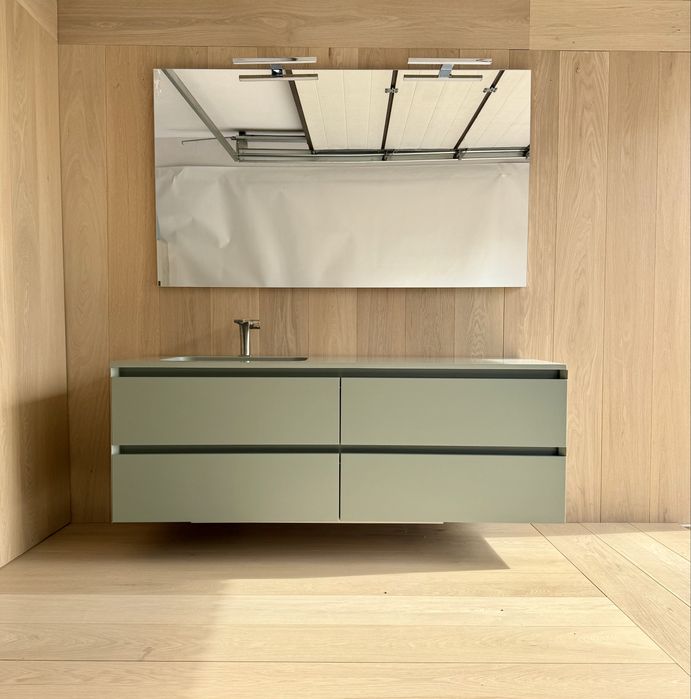 Komplet łazienkowy Inda – włoska marka premium, lustro LED, Blum