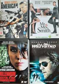 Filmy DVD 4 szt. Millennium, Mr&Mrs Smith, The American, Wszystko dla