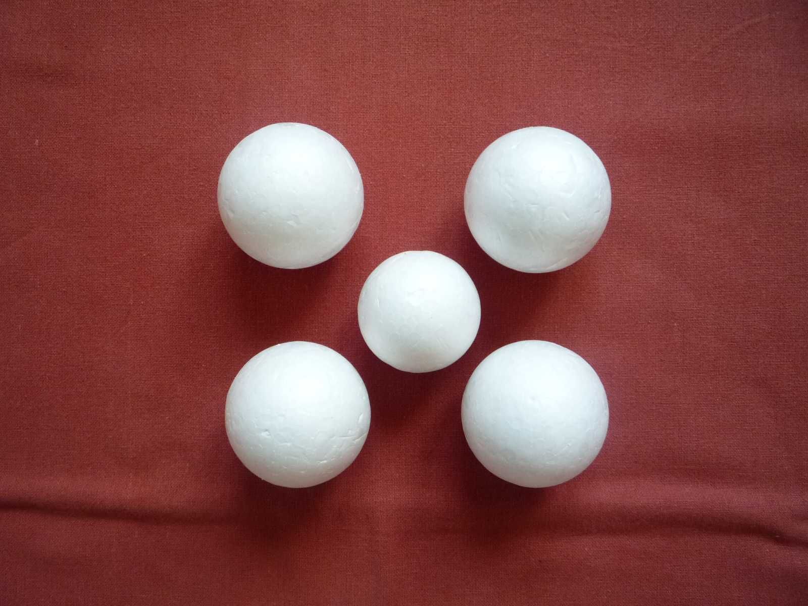 5 sztuk Kule styropianowe Bombki 7cm i 6cm