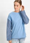 B.P.C bluza niebieska jeansowe rękawy r.32/34