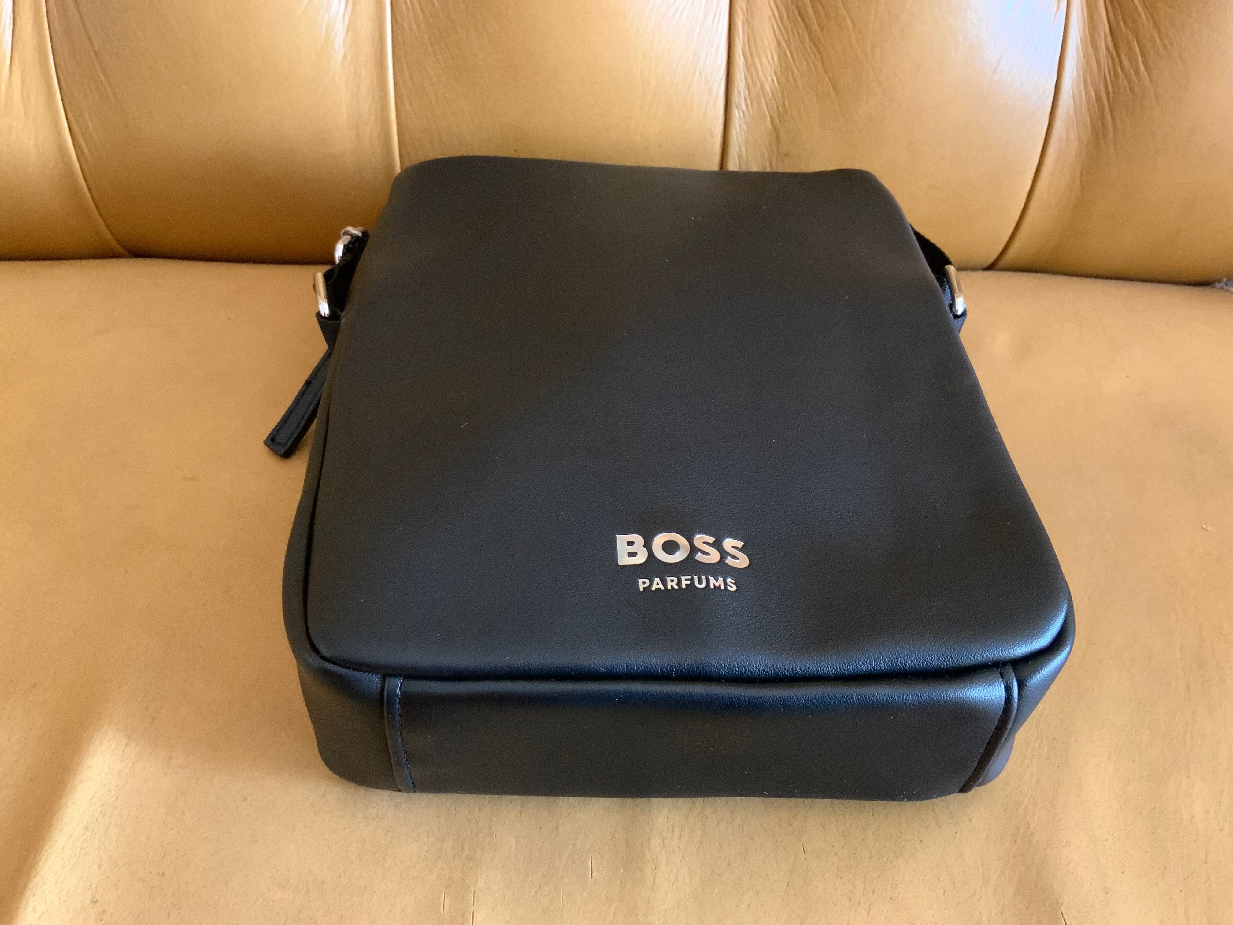 Сумка мужская кросс-боди boss чёрная