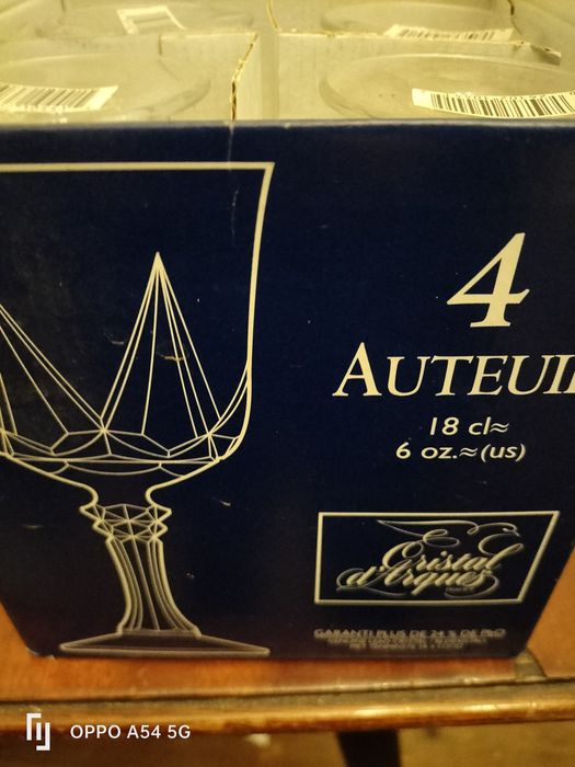 Cristal D' Arques conjunto de 4 copos pé alto em caixa