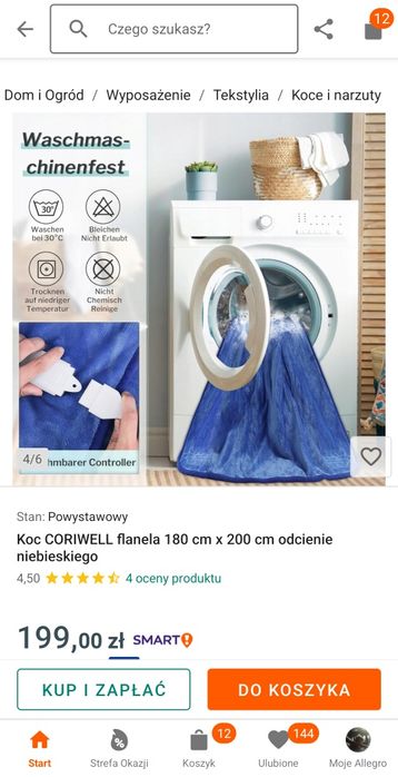 Koc CORIWELL flanela 180 cm x 200 cm