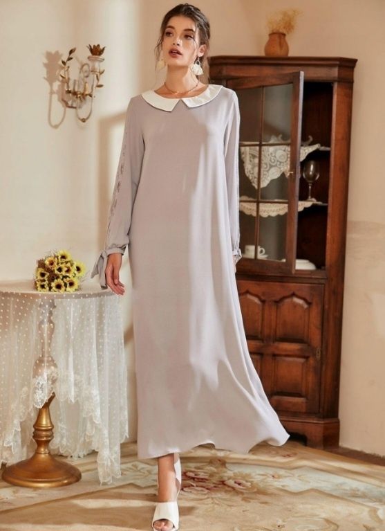 SHEIN nowa szara sukienka maxi z koronką r. 44-46