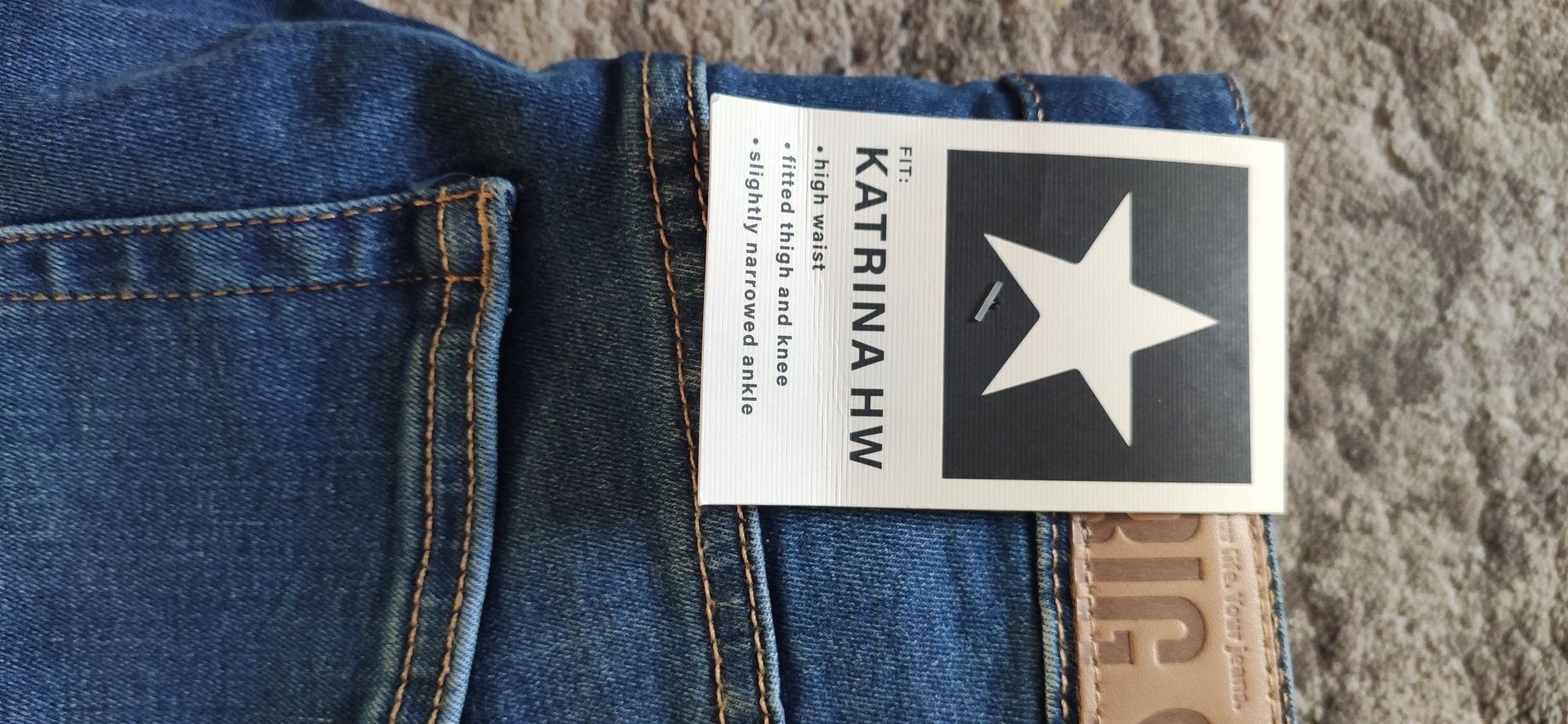 Big Star Spodnie jeans W29/L30 damskie Katrina high waist slim fit