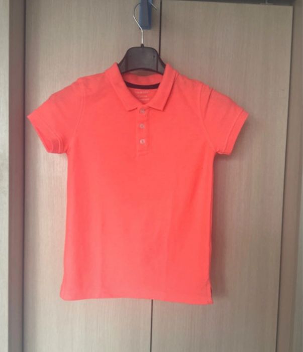 Odblaskowa, jarzeniowa koszulka typu polo, Primark, r.122 (6-7lat)