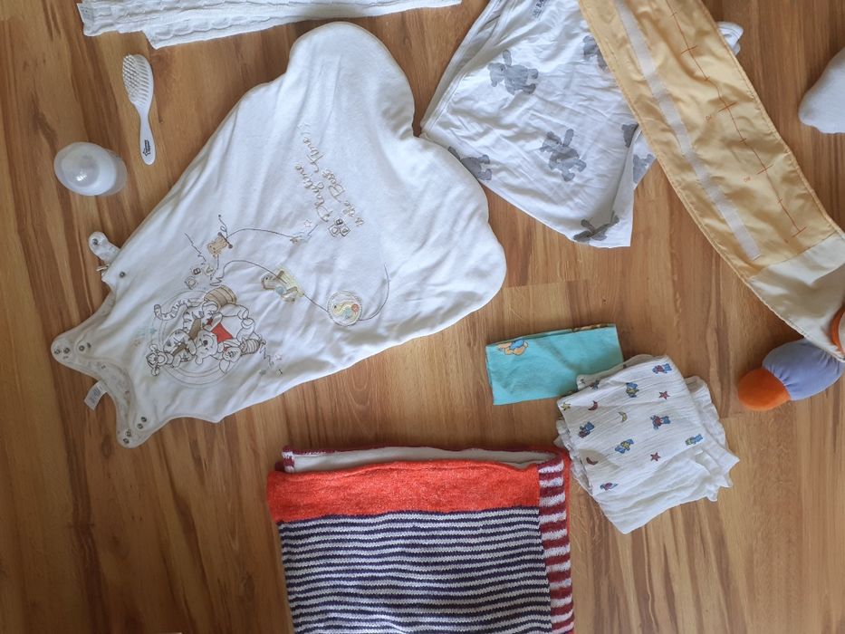 otulacz, rożek, kocyk , pieluchy