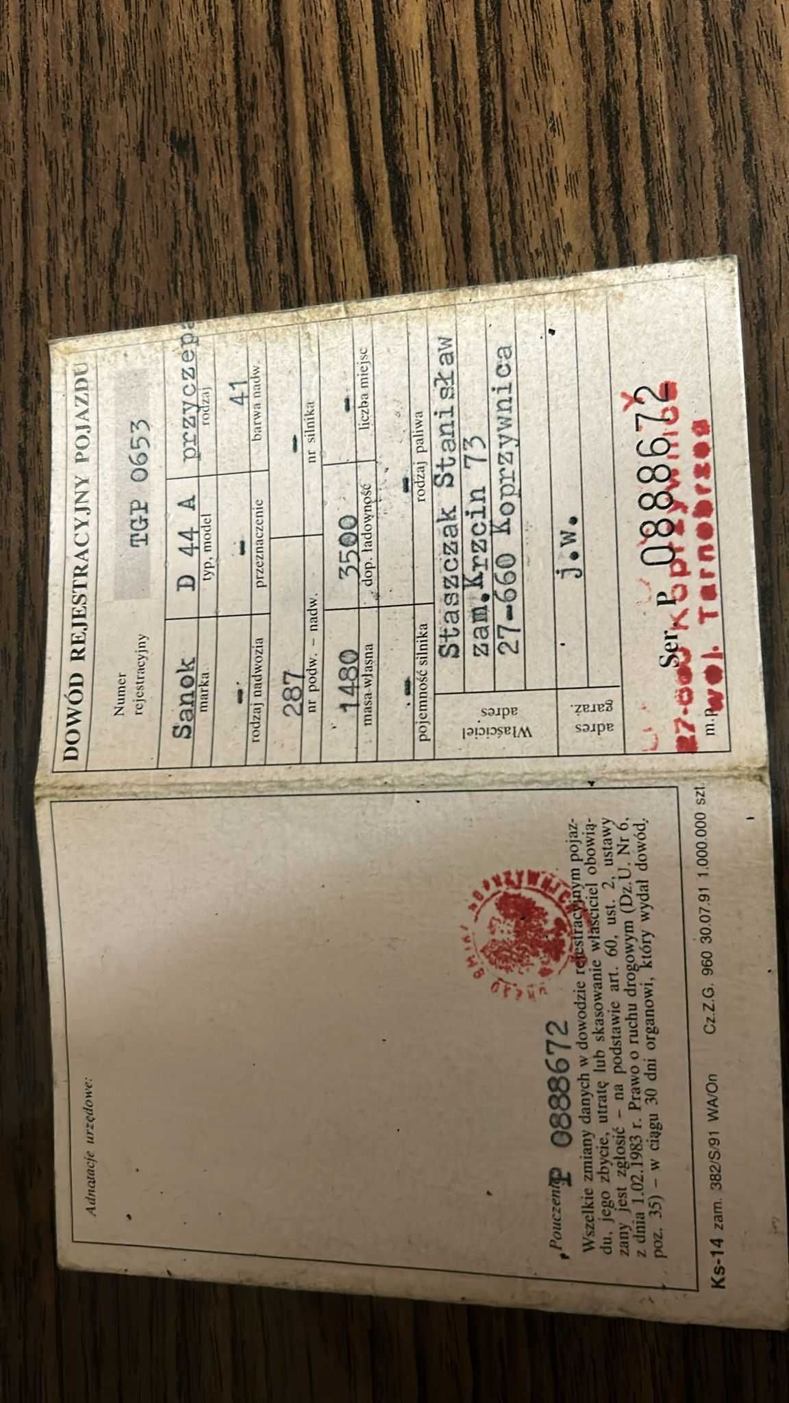 Przyczepa rolnicza D44 A