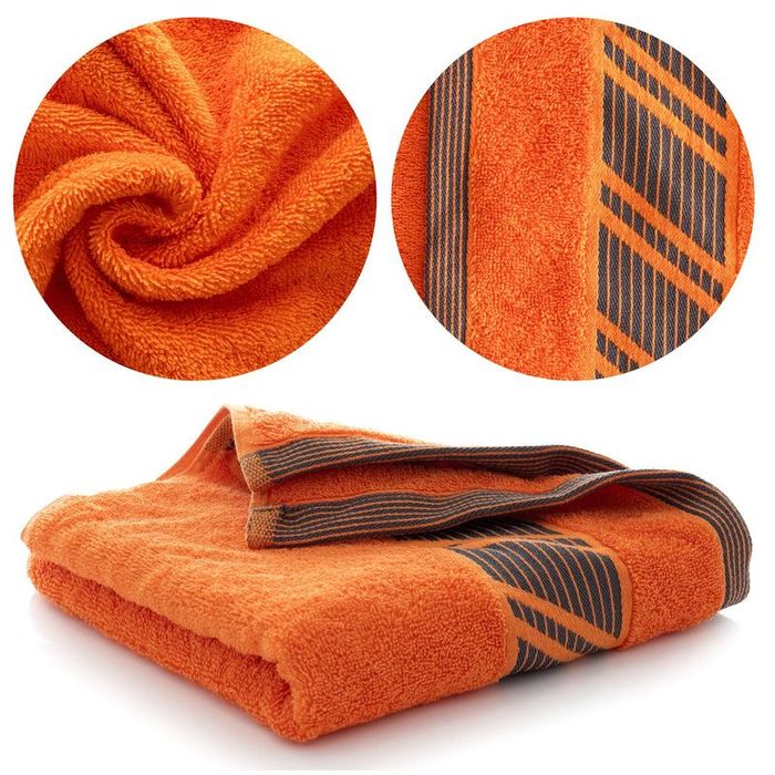Ręcznik Kąpielowy 70x140 Bawełniany Frotte 500g/m2 Orion Pomarańczowy
