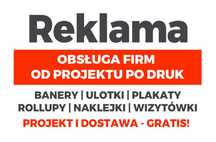 banery reklamowe szyld plakat ulotki wizytówki logo reklama baner druk