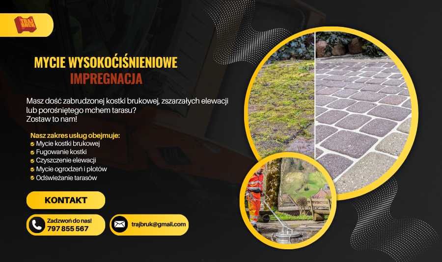 Mycie Kostki brukowej, elewacji, płotów i tarasów